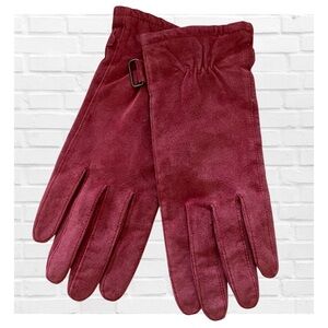 Vintage Lizden Pink Suede Gloves Womens XL Gloves Winter Cabin Preppy